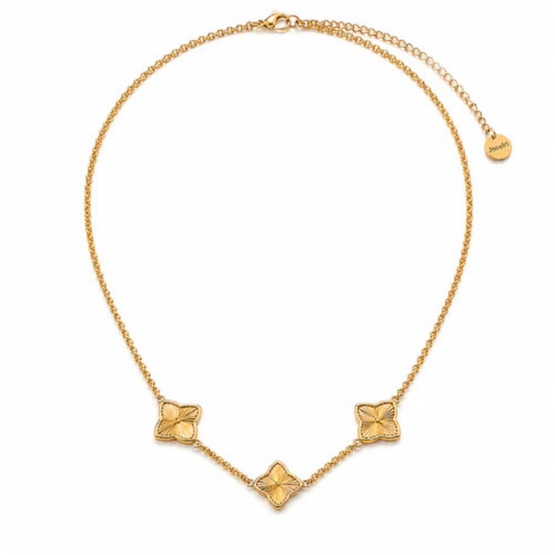 Elixir Gold Plated Multi-Clover Artificial Necklace | Waterproof & Tarnish-Free - Image 4